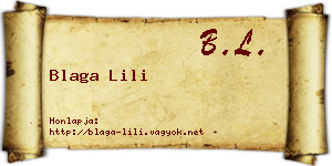 Blaga Lili névjegykártya