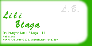 lili blaga business card